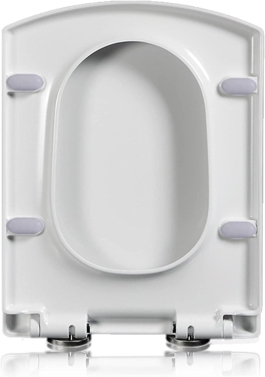 Durable plastic Soft-close White Square Toilet Seat With Top-mounted Quick-release Mechanism Easy to clean