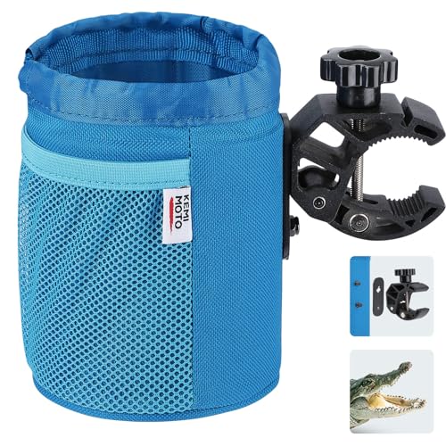 Porte-gobelet de moto universel bleu en tissu Oxford avec pince de serrage guidon