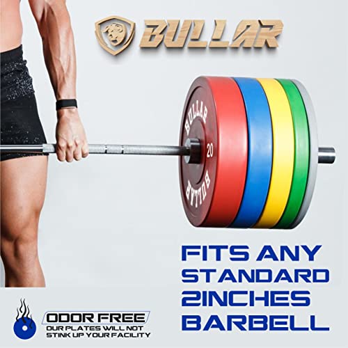 Image of BULLAR Olympic Color Rubber Bumper Plates Weightlifting Gym spare plates (10 KG SET (5KGX2))