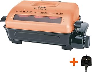 review Kitchen Flower Cookin Multi Roaster Electric Fish Grill Heating Non-Stick Separable Cleaning Barbecue Cooking Sided Flame KEF-410 220V