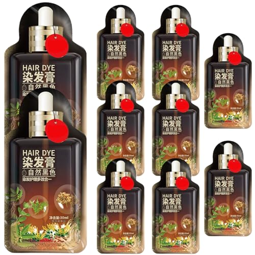 10 PCS Bubble Plant Tinte para el cabello Tinte para el cabello a base de extracto vegetal Fácil de lavar Burbuja instantánea natural para hogar para mujeres Hombres 30 ml/Pcs Natural
