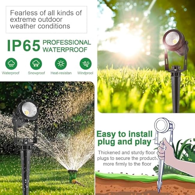Outdoor Landscape Lighting Outdoor Spot Lights Warm White Plug in Spotlight