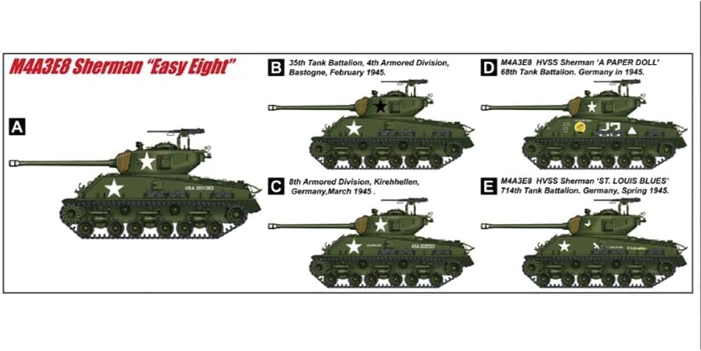 Trumpeter I Love Kit ILK61615 1:16 M4A3E8 Sherman 'Easy Eight', Model Kit