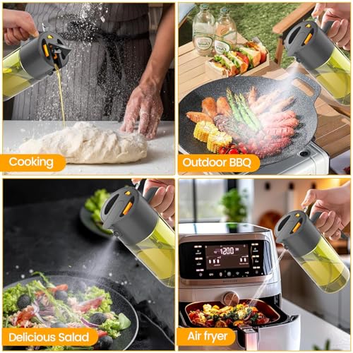 Gelibo 2-IN-1 Oil Sprayer for Cooking,Oil Dispenser for Kitchen,500ML,Black - image 9