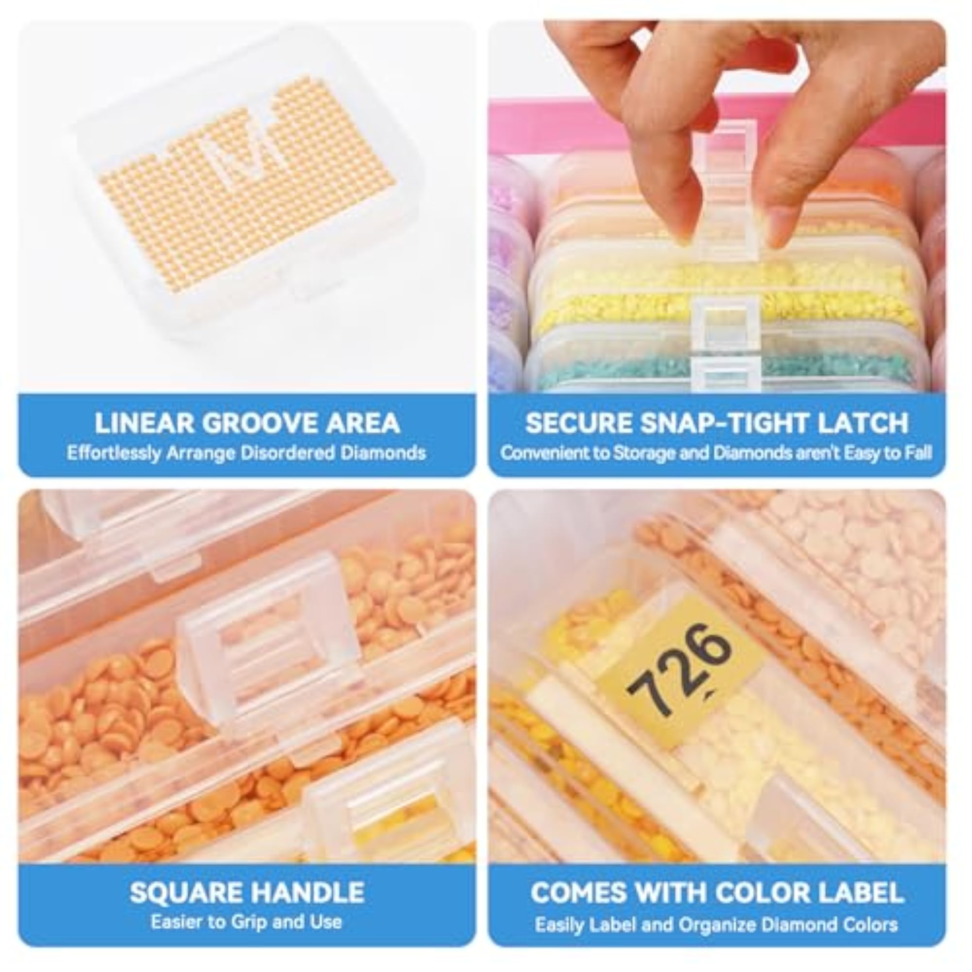 50PCS Diamond Painting Storage Containers with Lids