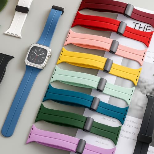 Image of MINX Soft Silicone Strap Compatible with Apple Watch 38mm /40mm /41mm /42mm /44mm /45mm /46mm /49mm Series 1-11 & Ultra | Durable, Adjustable & Comfortable | Combo Pack