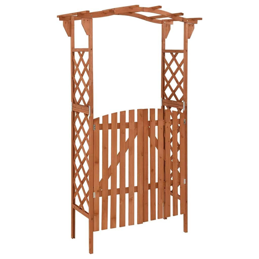 Pérgola de madera de abeto, arco de jardín marrón