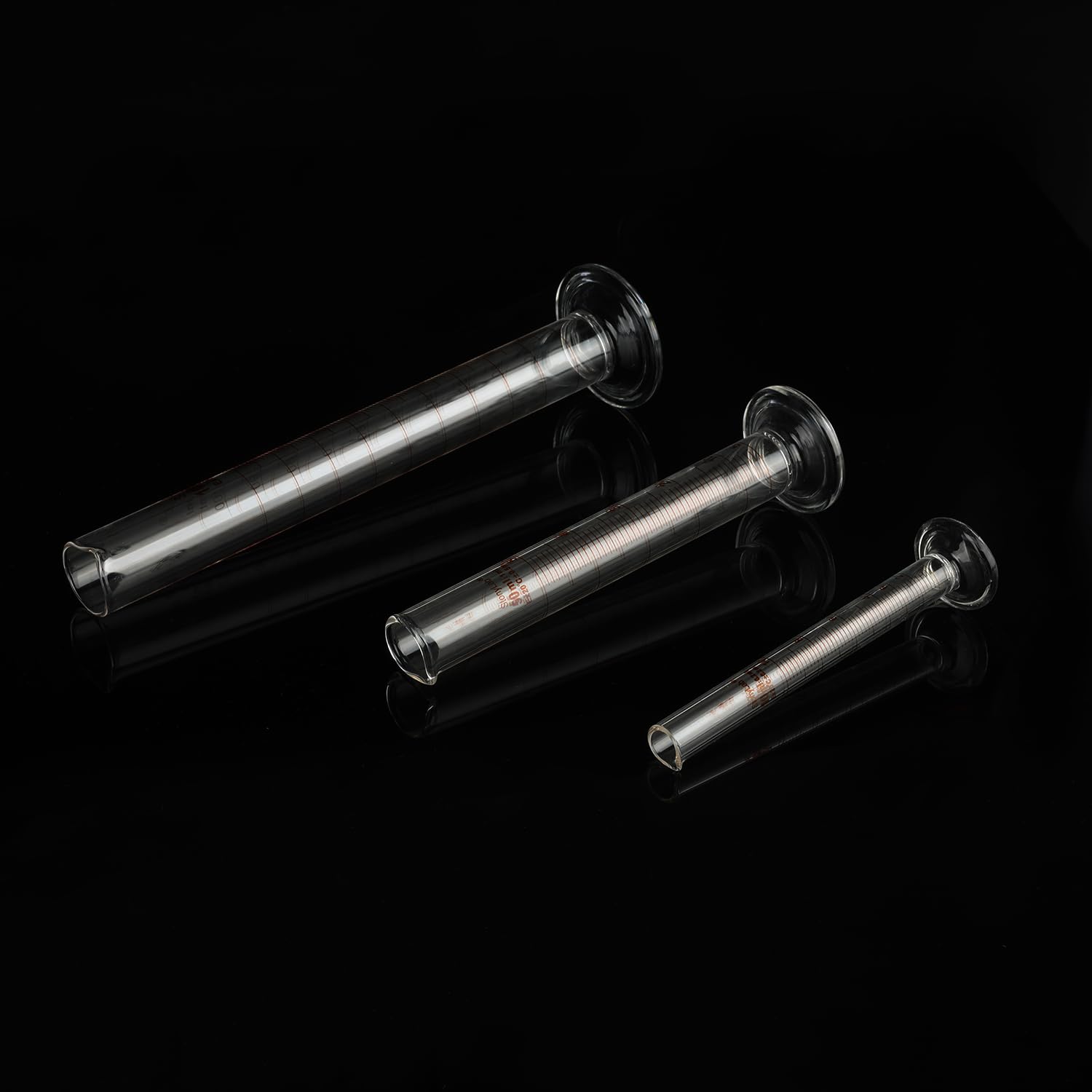 stonylab Messzylinder mit Skala, 10 ml / 50 ml / 100 ml Dickwandiges Borosilikatglas, Messzylinder Set Labor Glaswaren