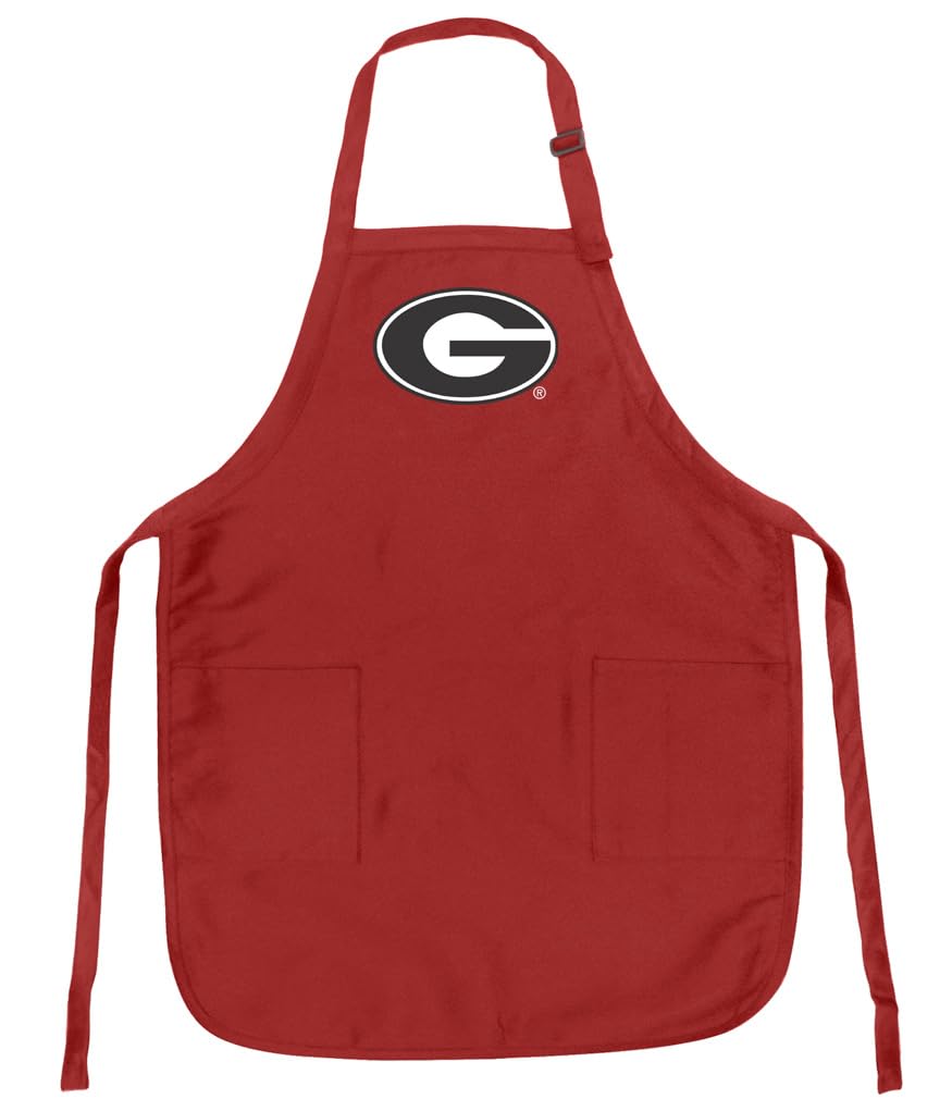 Broad Bay University of Georgia Aprons DELUXE Georgia Bulldogs Apron With Pockets and Adj Neck