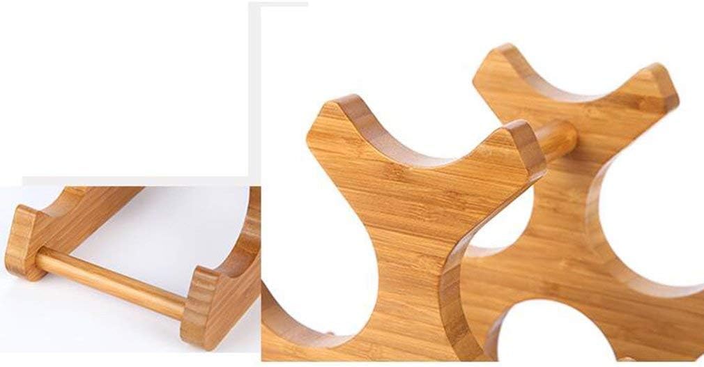 Wooden Wine Bottle Holder 6 Bottles Countertop Free Standing Wine Rack Home Decor (Size:35 * 18 * 25.5cm)