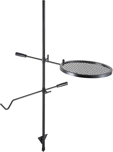 Miniatura 4 de VEVOR Parrilla plegable para fogata, rejilla de malla de acero resistente, rejillas de campamento portátiles de 18 pulgadas sobre hoguera, equipo de