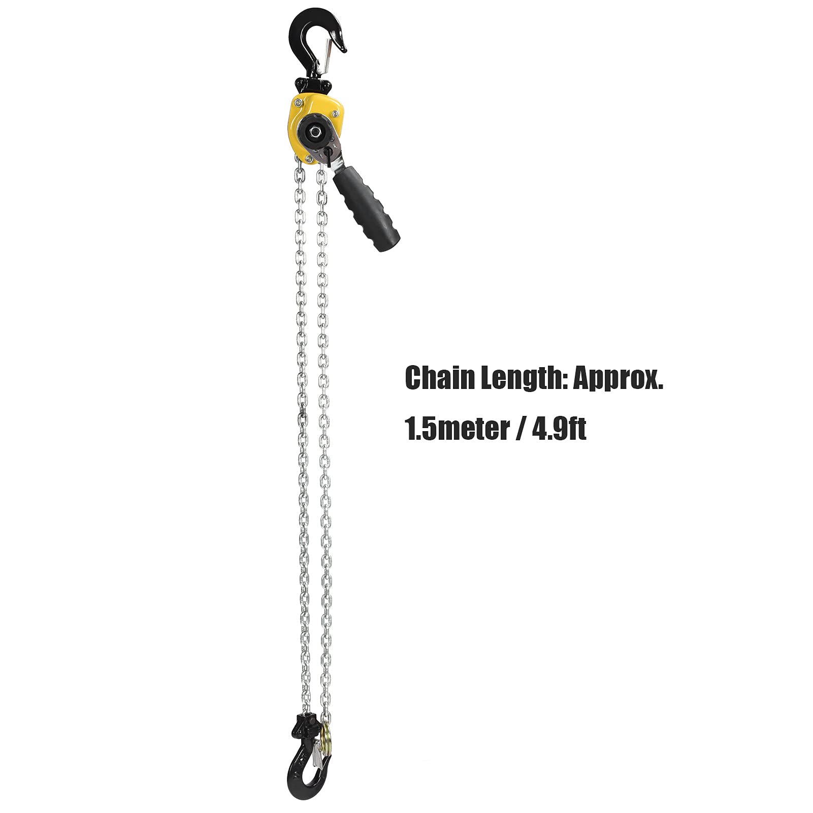 Paranco a leva a catena, paranco a cricchetto, portata 250 kg, mini cricchetto, con catena 1,5 m