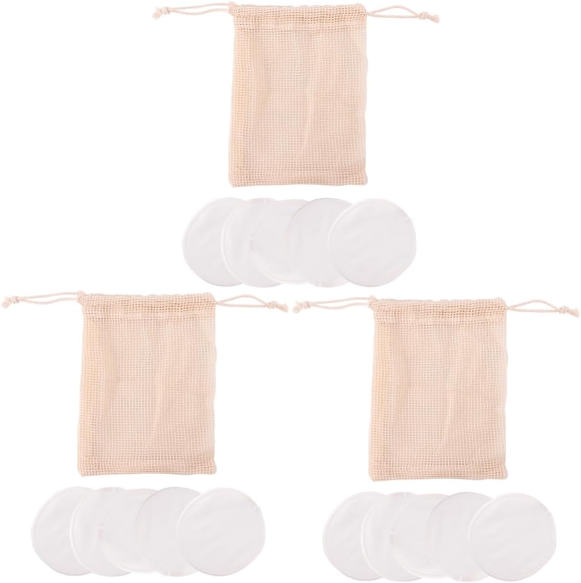 balacoo 18pcs Gentle Makeup Remover Pads Bamboo Fiber Reusable Set Easy Wash Compact Storage Bag