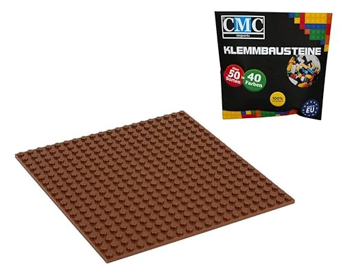 CMC imports Bauplatte 20 x 20 Noppen Klemmbausteine Bausteine Grundplatte City Basepalte Modular - beidseitiges Bauen 34 vers. Farben (Braun / 090)