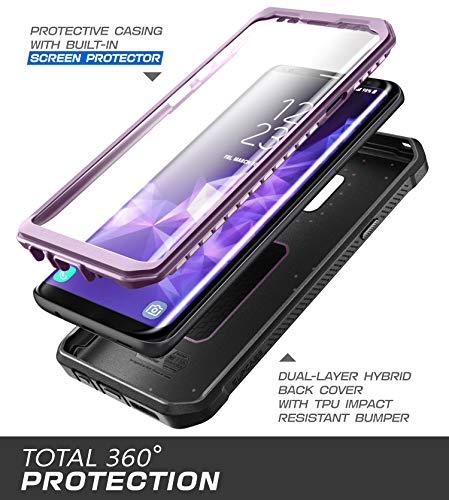 Supcase Unicorn Beetle Pro Series Case Designed For Samsung Galaxy S9+ Plus, With Built-In Screen Protector Full-Body Rugged Holster Case For Galaxy S9+ Plus (2018 Release) (Purple) #TOP1