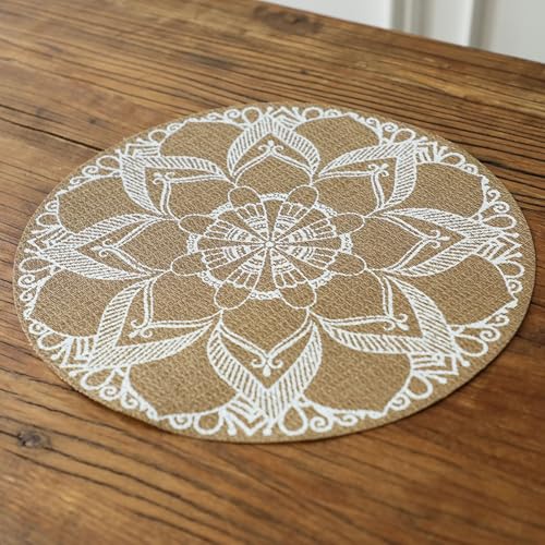 Set de table rond PVC textilène pour sublimer vos dîners de terrasse en famille au quotidien