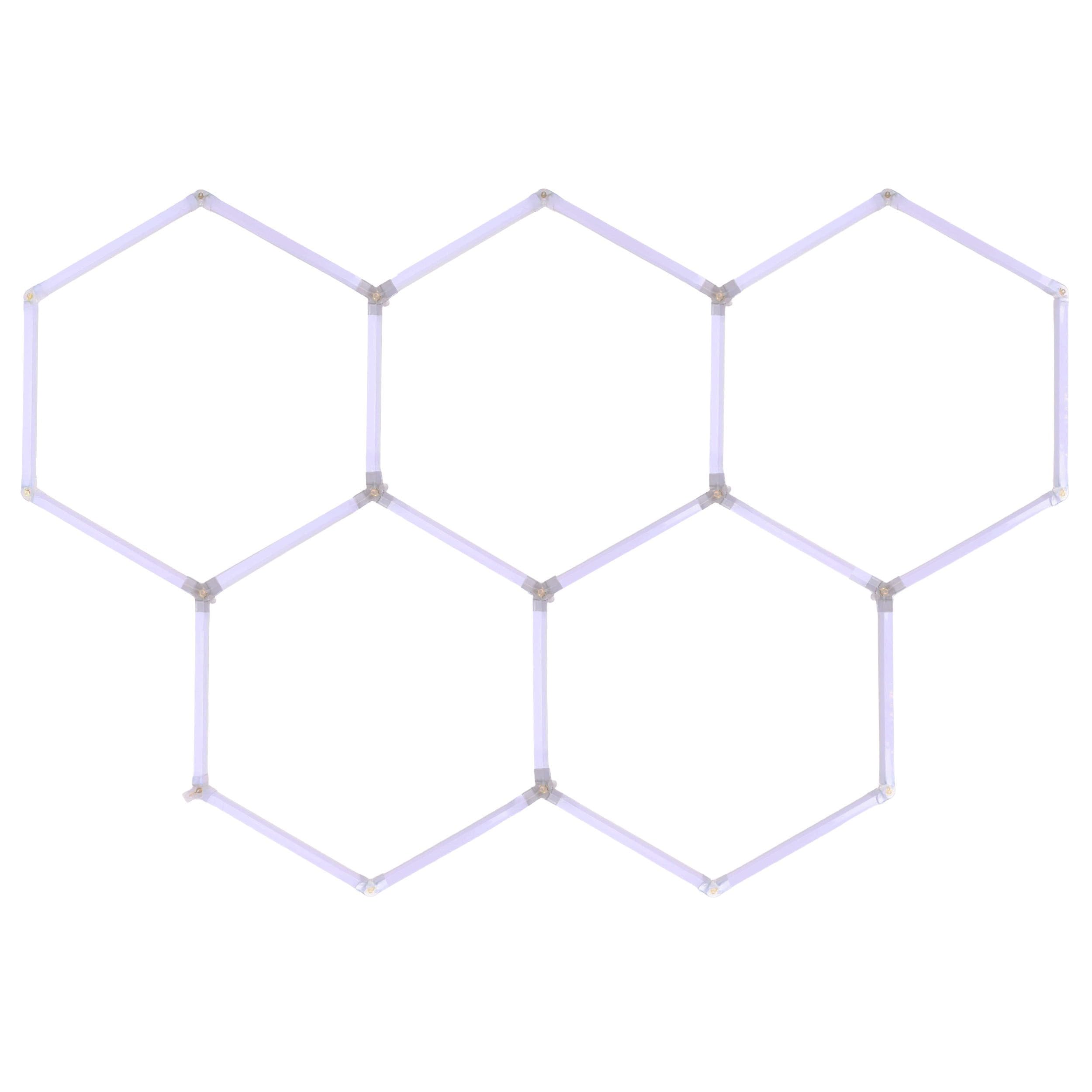 EinParts EPHCL08 lampa LED Hexagon 250x163 cm 5 modułów 20240 lm 6500K zimna biel do garażu warsztatu detailingu