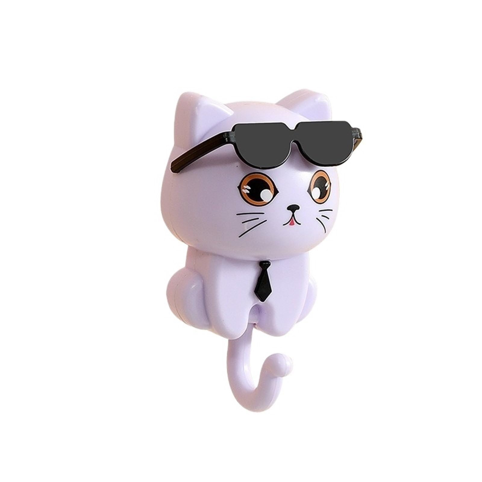 MKYYIOED Adhesive Hooks Strong Adhesive Hooks Key Holder Creative Cute Cat Hook Wall Mounted Home Organization for Hanging Keys Hats Towels Scarves(Purple)