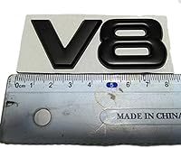 Vista 7 de 2 piezas de emblema de metal cromado V8 3D para camión, calcomanía autoadhesiva universal para automóvil (negro)