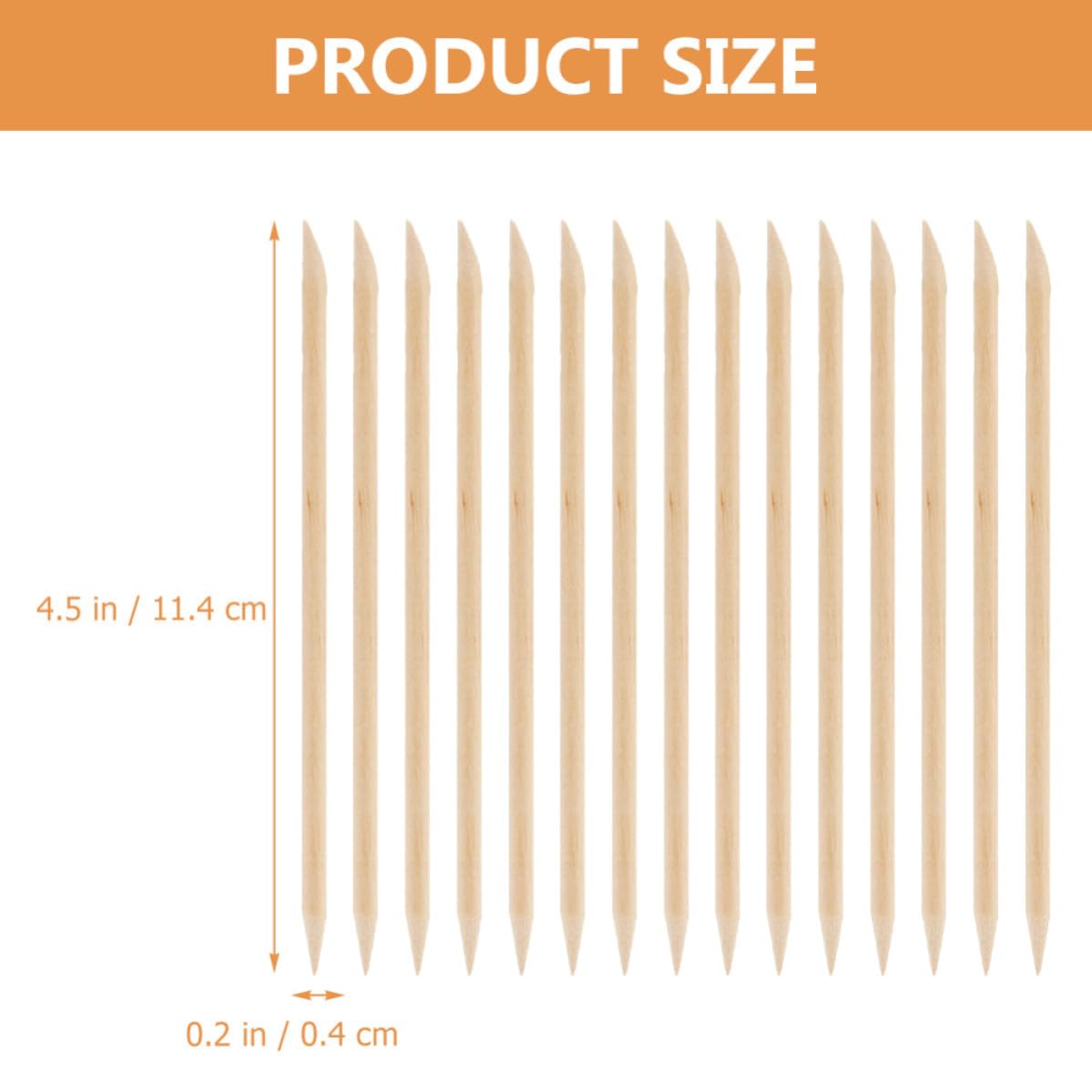 COLLBATH 200pcs Wooden Cuticle Stick Manicure Pedicure Tool Lightweight Nail Cuticle Remover for Cleaning under Nails in Home and Trip Use Khaki