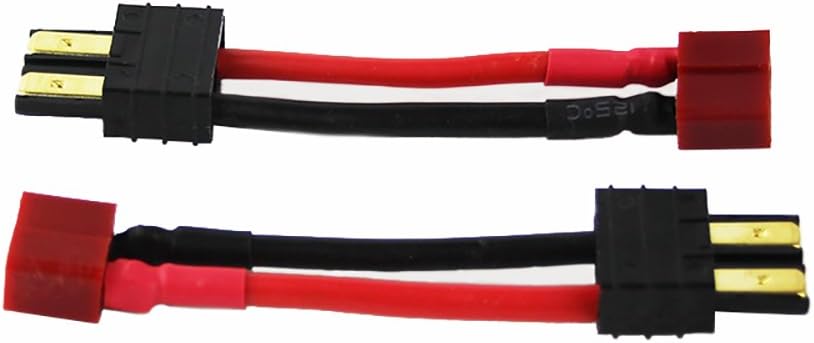3pcs Compatible with TRX Male to T-Plug Female Connector Adapter Cable 14awg 1.96inch for LiPo Slash Revo(Pack of 3) image 3