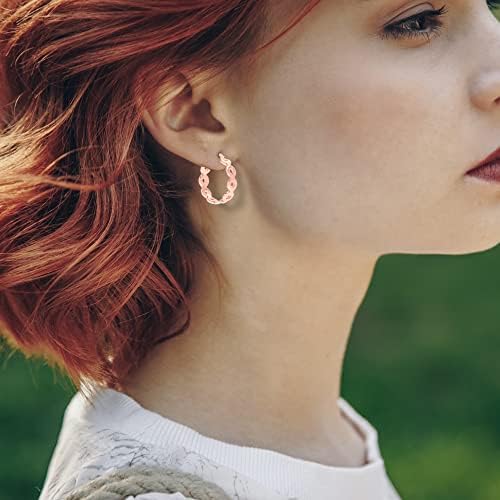 Charmsy 925 Sterling Silver Jewellery Light-Weight Love Link Anchor Chain Click-Top Hoop Earrings for Women Teen