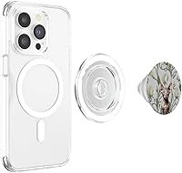 Vista 4 de Sphynx Cat White Gray Sweet Pea Summer Vintage Flower PopSockets MagSafe PopGrip for iPhone