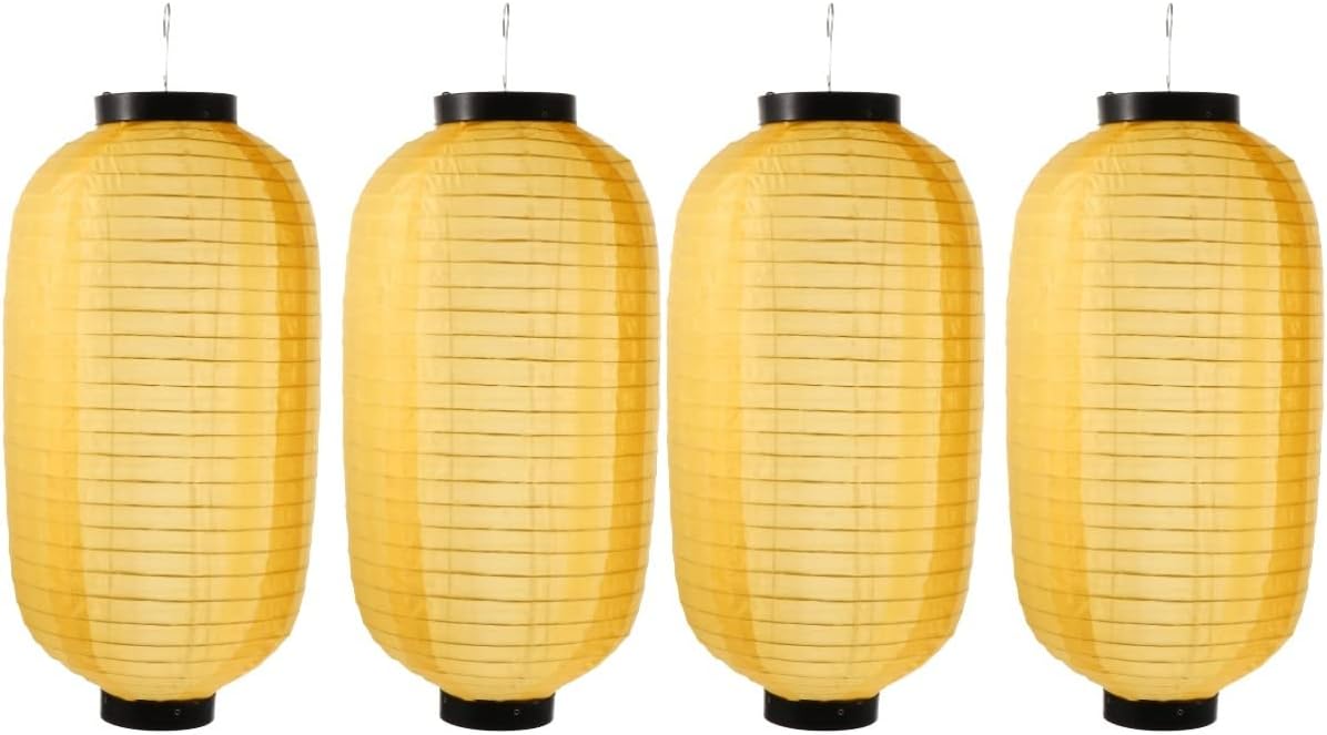 BESTOYARD 4 pcs Traditional Japanese Japanese Lantern Outdoor Japanese Home Waterproof Garden Lantern Style Golden Silk