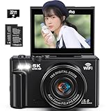 デジカメ 5K 7500万画素 Wi-Fi機能 デジタルカメラ 18倍デジタルズーム 3.0インチ 180度回転可能 IPS スクリーン自撮り AFオートフォーカ 32GB Micro SDカード付き リチウムイオン電池 2 個付き 小型カメラ Vlog 軽量 修学旅行 学生 初心者 セット