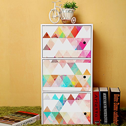 Amaonm Removable 15.8 X 98.4Inch Rainbow Colorful Geometry Triangle Wall Decals Diy Wallpaper Wall Stickers Murals Decor For Kids Children Babys Girls Bedroom Teens Nursery Living Room Door Desk Decoration (Triangle) #TOP4