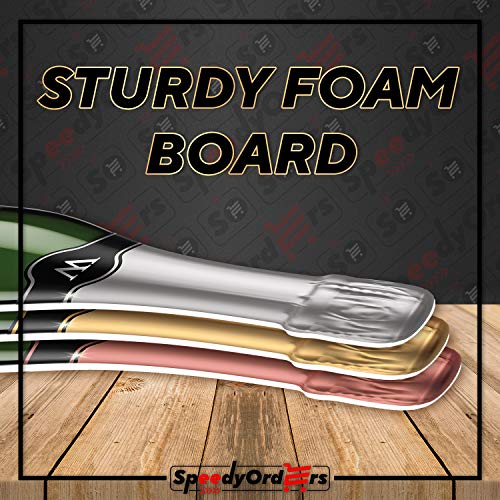 Champagne Bottle Photo Booth Props 35.5” X 9.5" Gold With 2 Glasses Props For Party Decor Photo Props For All Parties Birthday Wedding Graduation Bachelorette Anniversary Corporate Events Props #TOP7