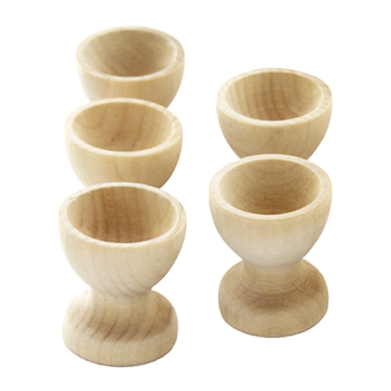 Buxuaaaa 5 Pcs Natural Wooden Egg Holder Easter Egg Cup Tabletop Display Cup Holder for Storage Crystal Balls Eggs Lipsticks Pens Wooden Soft Boiled for Refrigerator Farmhouse Countertop