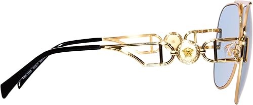 Miniatura 3 de Versace 2255 10021 Gafas de Sol DoradoNegroAzul Claro Pilot 2.480 in, Oro azul claro.