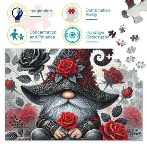 Rompecabezas de duende y rosas de 1000 piezas, el juego de mesa ideal para reducir el estrés 3