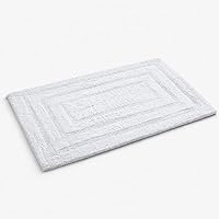 Vista 12 de Bedding Craft Alfombra de baño – 100% algodón, reversible, absorbente de agua, lavable a máquina, alfombra de baño suave para lado de la bañera, 17