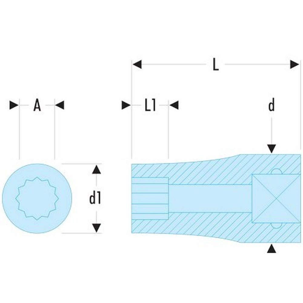 Facom K.23B Bi-Hex Socket, 3/4" Square Drive, 23mm - Image 2