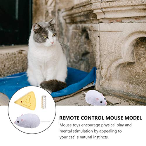 Kisangel 1 conjunto de mouse eletrônico com truques de queijo, brinquedos de perseguição, brinquedos