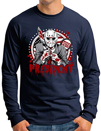T-shirt manches longues bleu marine XL homme OM3 anti-déformation US Election