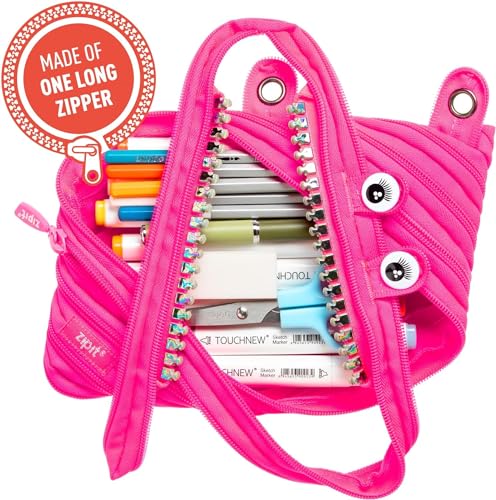 Image of ZIPIT Grillz 3-Ring Pencil Case, Pink
