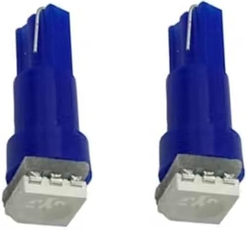Miniatura 4 de Paquete de 10 bombillas LED T5, color azul 74 73 2723 70 37 2721 cuña, PC74 1 SMD Twist Sockets de repuesto para salpicadero, panel de instrumentos,