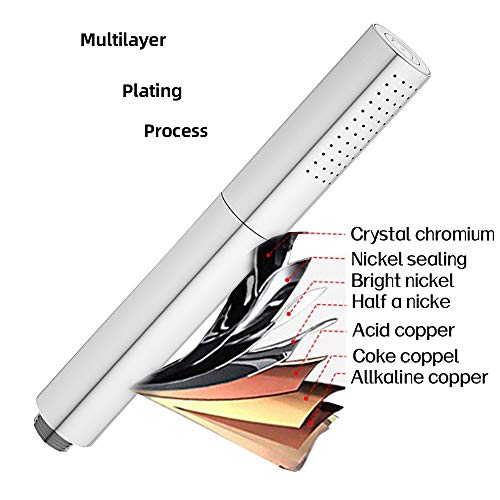 Katais Chrome High Pressure 2 In 1 Function Handheld Shower Head Set, High Flow Solid Brass Round Hand Shower Wand With Long Hose And Holder #TOP3