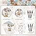 120PCS We Can Bearly Wait Party Supplies for Boys Girls Baby Shower Bear Themed Teddy Pregnancy Announcement Decorations Tableware Set Dessert Plates Napkins Cups Set for 20 Guests