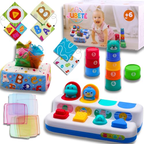 Juguetes Bebes 6-12 Meses Montessori Set Sensorial Causa Efecto para 1 Año