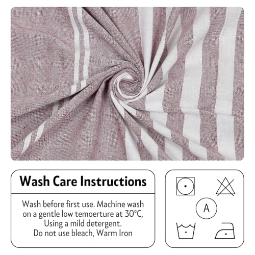 Image of 210 TC Handmade Double Bedsheet | Without Pillow Cover | Handloom Cotton Bedsheets for Double Bed | Bed Sheet Size (90X100 Inches, 7.5 x 8.3 Feet | Rose Ebony)