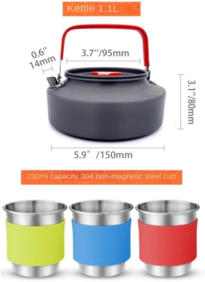 Camping Campfire Utensils, Camping Travel Equipment Tableware Cookware Kit Pots Burner Gas Stove Accessories Kitchen Utensils Sets Backpacking Gear