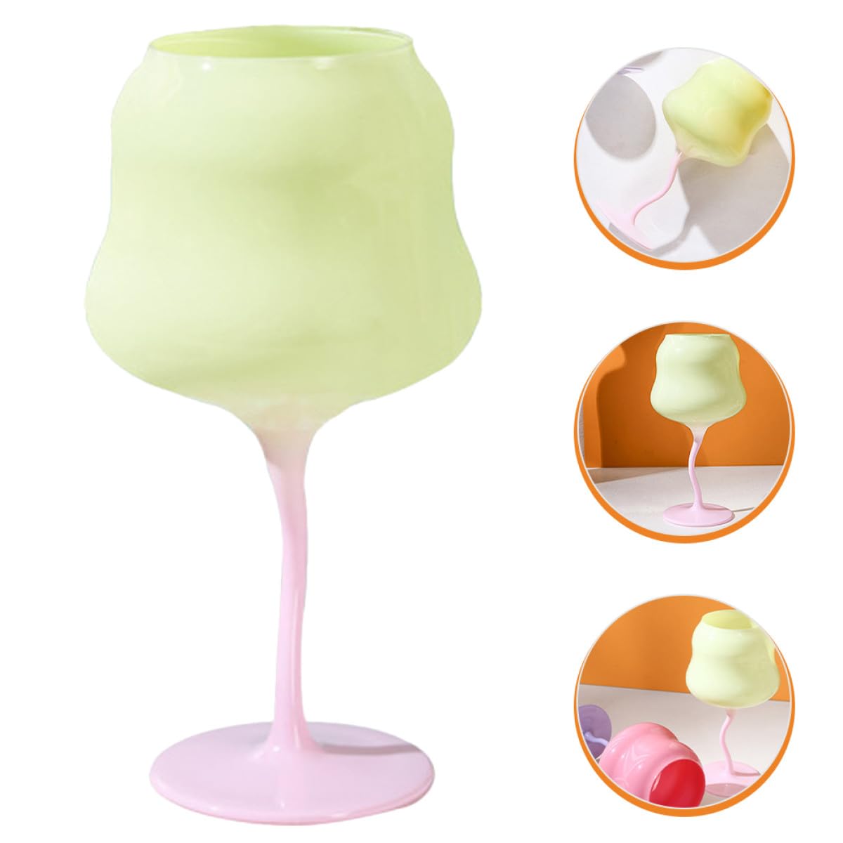 Luxshiny Bicchiere da Vino Creativo in Cristallo Leggero Superficie Liscia, Design Unico e Stile Elegante per Feste e Decorazioni Casalinghe