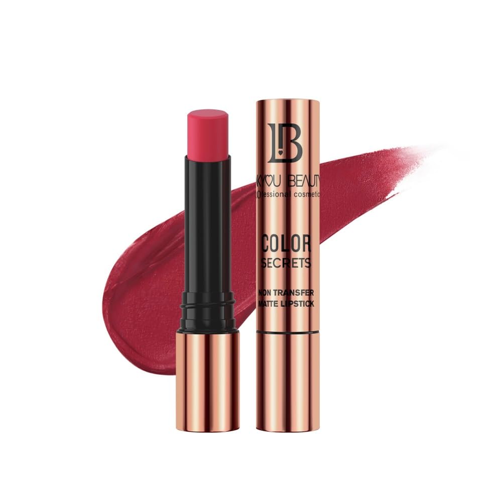 Lakyou Beauty Color Secrets Matte Lipsticks | Non transfer matte lipstick transfer proof formula that lasts up to 24 hours (Cranberry)