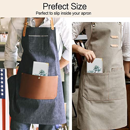 Tropical Green Plants Waiter Server Book Succulent Plants High Volume Books for Bartender Durable Leather Waitress Book with Zipper and Magnetic Pocket Cactuses Wallet Server Booklet Fit Apron (Green) - Thumbnail 7