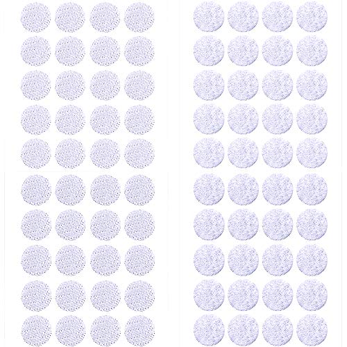 Autocollant Rond Adhésif,200 Pièces 15mm Scratch Autocollant Rond pour la Maison,l'école,le Bureau Bricolage（100 Paires）Blanc