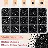 12000Pcs Black Color Rhinestones for Bedazzling, 2/3/4/5/6mm Mix Sizes Jelly Bedazzling Resin Gems, Black Gems Bedazzling, Flatback Resin Rhinestones for DIY Face Makeup Crafts Tumblers #1